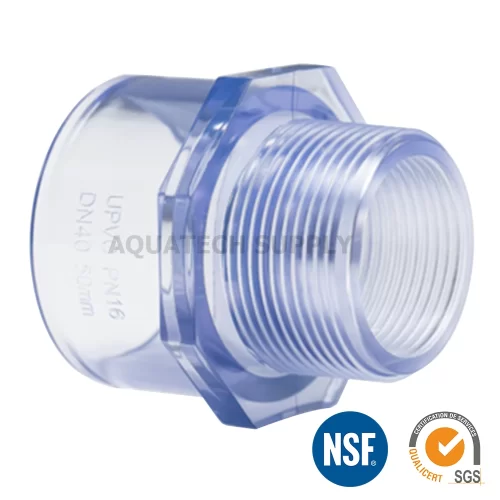 “CENIT” ข้อต่อตรงเกลียวนอกใสยูพีวีซี Male Adaptor Clear uPVC ; SCH40 (SxT)